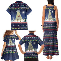 Christmas Alien Pattern with UFO Abduction of Santa Reindeer Snowy Forest Family Matching Tank Maxi Dress and Hawaiian Shirt Xmas Holiday Patterns - Wonder Print Shop