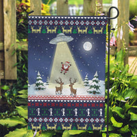 Christmas Alien Pattern with UFO Abduction of Santa Reindeer Snowy Forest Garden Flag Xmas Holiday Patterns - Wonder Print Shop