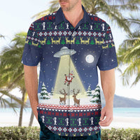 Christmas Alien Pattern with UFO Abduction of Santa Reindeer Snowy Forest Hawaiian Shirt Xmas Holiday Patterns - Wonder Print Shop