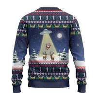 Christmas Alien Pattern with UFO Abduction of Santa Reindeer Snowy Forest Ugly Christmas Sweater Xmas Holiday Patterns - Wonder Print Shop