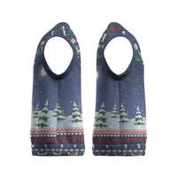 Christmas Alien Pattern with UFO Abduction of Santa Reindeer Snowy Forest Christmas Knitted V-Neck Vest Xmas Holiday Patterns - Wonder Print Shop