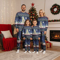 Christmas Alien Pattern with UFO Abduction of Santa Reindeer Snowy Forest Christmas Pajama Set Xmas Holiday Patterns - Wonder Print Shop