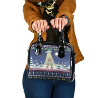 Christmas Alien Pattern with UFO Abduction of Santa Reindeer Snowy Forest Shoulder Handbag Xmas Holiday Patterns - Wonder Print Shop