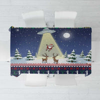 Christmas Alien Pattern with UFO Abduction of Santa Reindeer Snowy Forest Tablecloth Xmas Holiday Patterns - Wonder Print Shop