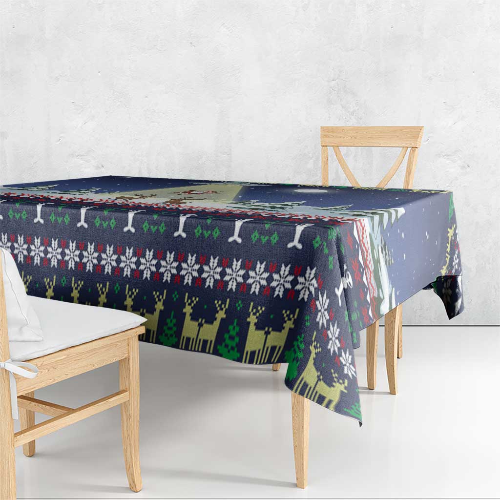 Christmas Alien Pattern with UFO Abduction of Santa Reindeer Snowy Forest Tablecloth Xmas Holiday Patterns - Wonder Print Shop