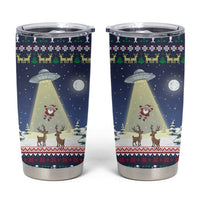 Christmas Alien Pattern with UFO Abduction of Santa Reindeer Snowy Forest Tumbler Cup Xmas Holiday Patterns - Wonder Print Shop