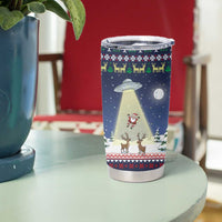 Christmas Alien Pattern with UFO Abduction of Santa Reindeer Snowy Forest Tumbler Cup Xmas Holiday Patterns - Wonder Print Shop