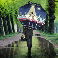 Christmas Alien Pattern with UFO Abduction of Santa Reindeer Snowy Forest Umbrella Xmas Holiday Patterns - Wonder Print Shop