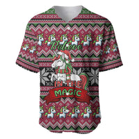 Unicorn Believe In The Magic Christmas Baseball Jersey Xmas Holiday Patterns - Wonder Print Shop