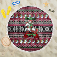 Unicorn Believe In The Magic Christmas Beach Blanket Xmas Holiday Patterns - Wonder Print Shop