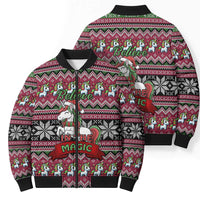 Unicorn Believe In The Magic Christmas Bomber Puffer Jacket Xmas Holiday Patterns - Wonder Print Shop