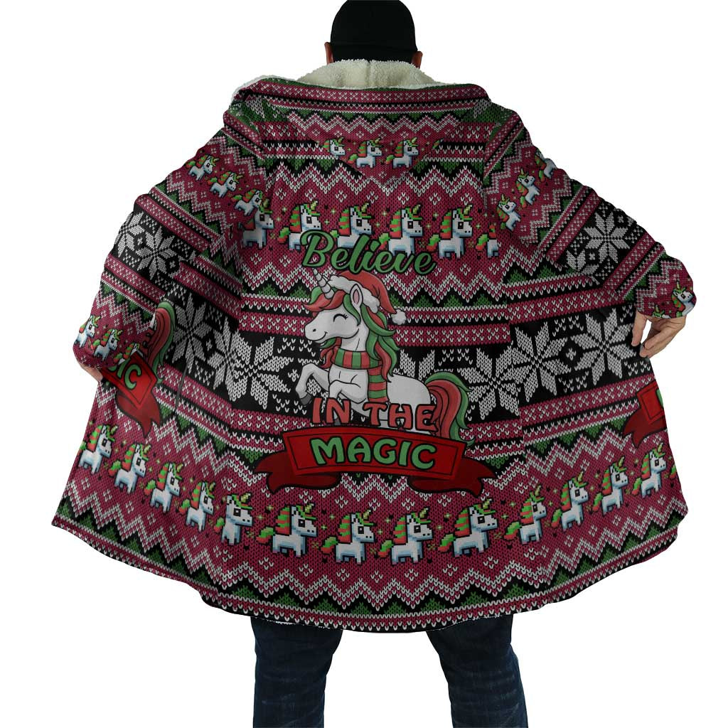 Unicorn Believe In The Magic Christmas Cloak Xmas Holiday Patterns - Wonder Print Shop