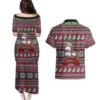 Unicorn Believe In The Magic Christmas Couples Matching Puletasi and Hawaiian Shirt Xmas Holiday Patterns - Wonder Print Shop