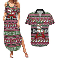 Unicorn Believe In The Magic Christmas Couples Matching Summer Maxi Dress and Hawaiian Shirt Xmas Holiday Patterns - Wonder Print Shop