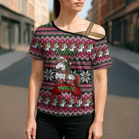 Unicorn Believe In The Magic Christmas Cross Shoulder Shirt Xmas Holiday Patterns - Wonder Print Shop