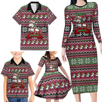 Unicorn Believe In The Magic Christmas Family Matching Long Sleeve Bodycon Dress and Hawaiian Shirt Xmas Holiday Patterns - Wonder Print Shop