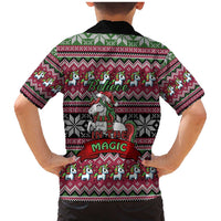 Unicorn Believe In The Magic Christmas Family Matching Mermaid Dress and Hawaiian Shirt Xmas Holiday Patterns - Wonder Print Shop