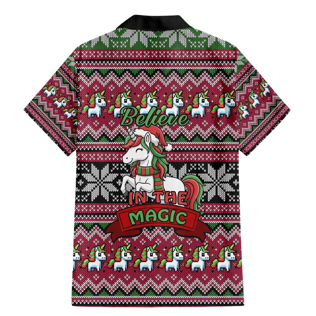 Unicorn Believe In The Magic Christmas Family Matching Mermaid Dress and Hawaiian Shirt Xmas Holiday Patterns - Wonder Print Shop