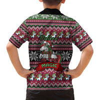 Unicorn Believe In The Magic Christmas Family Matching Off The Shoulder Long Sleeve Dress and Hawaiian Shirt Xmas Holiday Patterns - Wonder Print Shop