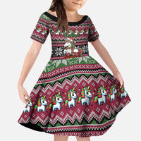Unicorn Believe In The Magic Christmas Family Matching Off The Shoulder Long Sleeve Dress and Hawaiian Shirt Xmas Holiday Patterns - Wonder Print Shop