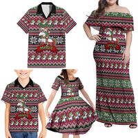 Unicorn Believe In The Magic Christmas Family Matching Off Shoulder Maxi Dress and Hawaiian Shirt Xmas Holiday Patterns - Wonder Print Shop