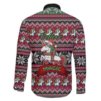 Unicorn Believe In The Magic Christmas Family Matching Off Shoulder Short Dress and Hawaiian Shirt Xmas Holiday Patterns - Wonder Print Shop