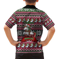 Unicorn Believe In The Magic Christmas Family Matching Short Sleeve Bodycon Dress and Hawaiian Shirt Xmas Holiday Patterns - Wonder Print Shop