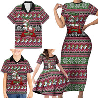 Unicorn Believe In The Magic Christmas Family Matching Short Sleeve Bodycon Dress and Hawaiian Shirt Xmas Holiday Patterns - Wonder Print Shop