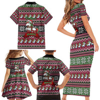 Unicorn Believe In The Magic Christmas Family Matching Short Sleeve Bodycon Dress and Hawaiian Shirt Xmas Holiday Patterns - Wonder Print Shop