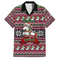Unicorn Believe In The Magic Christmas Family Matching Short Sleeve Bodycon Dress and Hawaiian Shirt Xmas Holiday Patterns - Wonder Print Shop