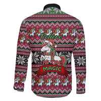 Unicorn Believe In The Magic Christmas Family Matching Short Sleeve Bodycon Dress and Hawaiian Shirt Xmas Holiday Patterns - Wonder Print Shop