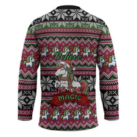 Unicorn Believe In The Magic Christmas Hockey Jersey Xmas Holiday Patterns - Wonder Print Shop