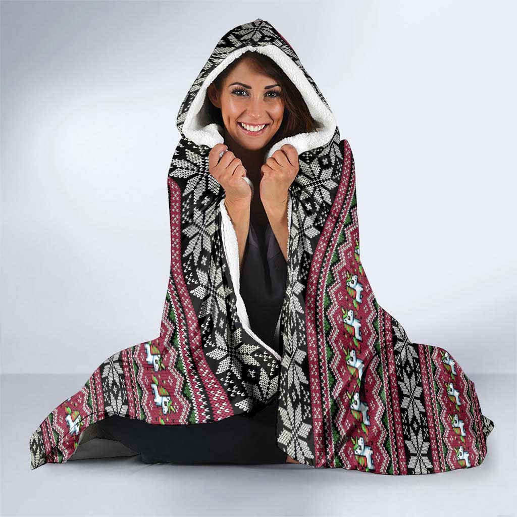 Unicorn Believe In The Magic Christmas Hooded Blanket Xmas Holiday Patterns - Wonder Print Shop