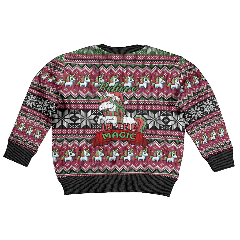 Unicorn Believe In The Magic Christmas Kid Ugly Christmas Sweater Xmas Holiday Patterns - Wonder Print Shop