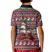 Unicorn Believe In The Magic Christmas Kid Polo Shirt Xmas Holiday Patterns - Wonder Print Shop