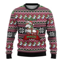 Unicorn Believe In The Magic Christmas Ugly Christmas Sweater Xmas Holiday Patterns - Wonder Print Shop