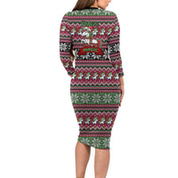 Unicorn Believe In The Magic Christmas Long Sleeve Bodycon Dress Xmas Holiday Patterns - Wonder Print Shop