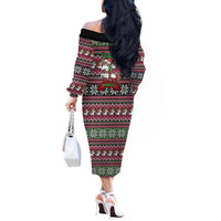 Unicorn Believe In The Magic Christmas Off The Shoulder Long Sleeve Dress Xmas Holiday Patterns - Wonder Print Shop