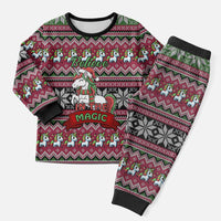 Unicorn Believe In The Magic Christmas Pajama Set Xmas Holiday Patterns - Wonder Print Shop