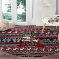 Unicorn Believe In The Magic Christmas Round Carpet Xmas Holiday Patterns - Wonder Print Shop