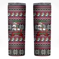 Unicorn Believe In The Magic Christmas Skinny Tumbler Xmas Holiday Patterns - Wonder Print Shop