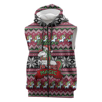 Unicorn Believe In The Magic Christmas Sleeveless Zip Hoodie Xmas Holiday Patterns - Wonder Print Shop