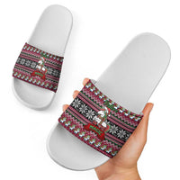 Unicorn Believe In The Magic Christmas Slide Sandals Xmas Holiday Patterns - Wonder Print Shop