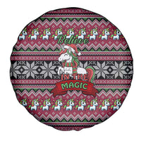 Unicorn Believe In The Magic Christmas Spare Tire Cover Xmas Holiday Patterns - Wonder Print Shop