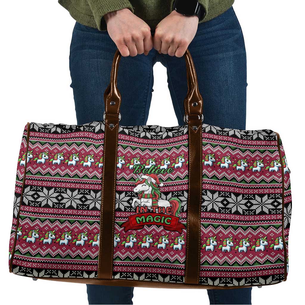 Unicorn Believe In The Magic Christmas Travel Bag Xmas Holiday Patterns - Wonder Print Shop