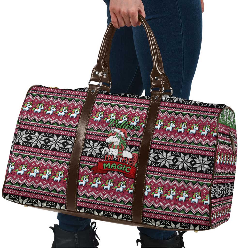 Unicorn Believe In The Magic Christmas Travel Bag Xmas Holiday Patterns - Wonder Print Shop