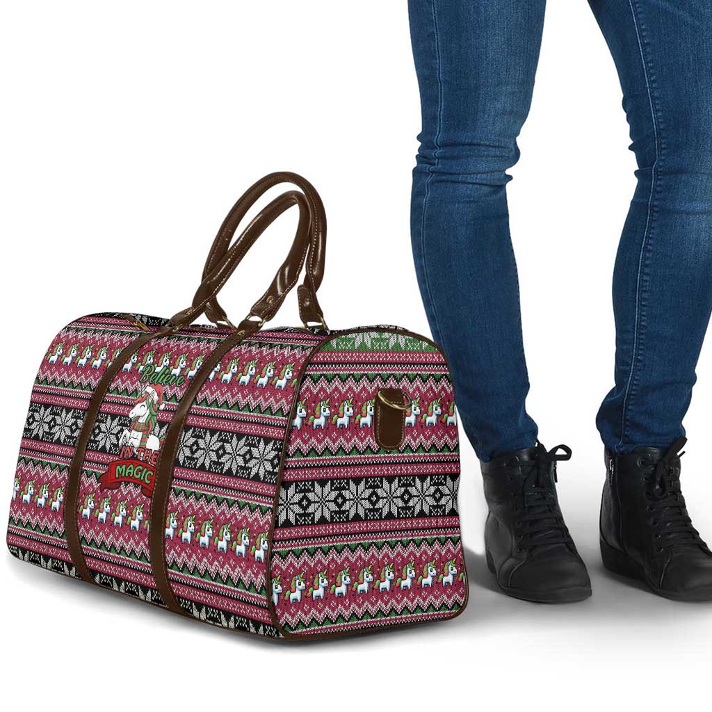 Unicorn Believe In The Magic Christmas Travel Bag Xmas Holiday Patterns - Wonder Print Shop