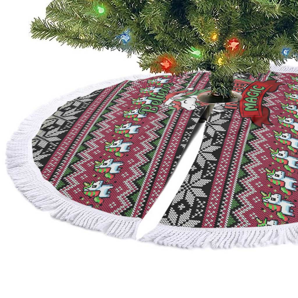 Unicorn Believe In The Magic Christmas Tree Skirt Xmas Holiday Patterns - Wonder Print Shop