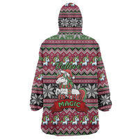 Unicorn Believe In The Magic Christmas Wearable Blanket Hoodie Xmas Holiday Patterns - Wonder Print Shop