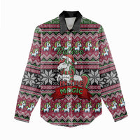 Unicorn Believe In The Magic Christmas Women Casual Shirt Xmas Holiday Patterns - Wonder Print Shop